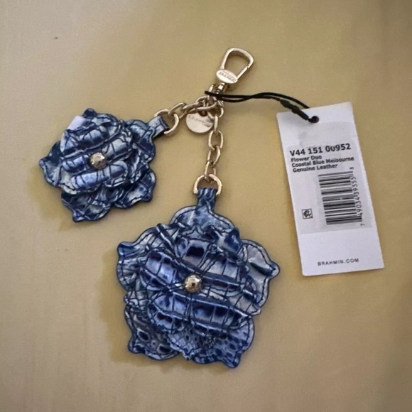 Brahmin Double Magnolia Tassel Coastal Blue Melbourne Bag Charm NWT MSRP:$125.00 - Picture 10 of 14